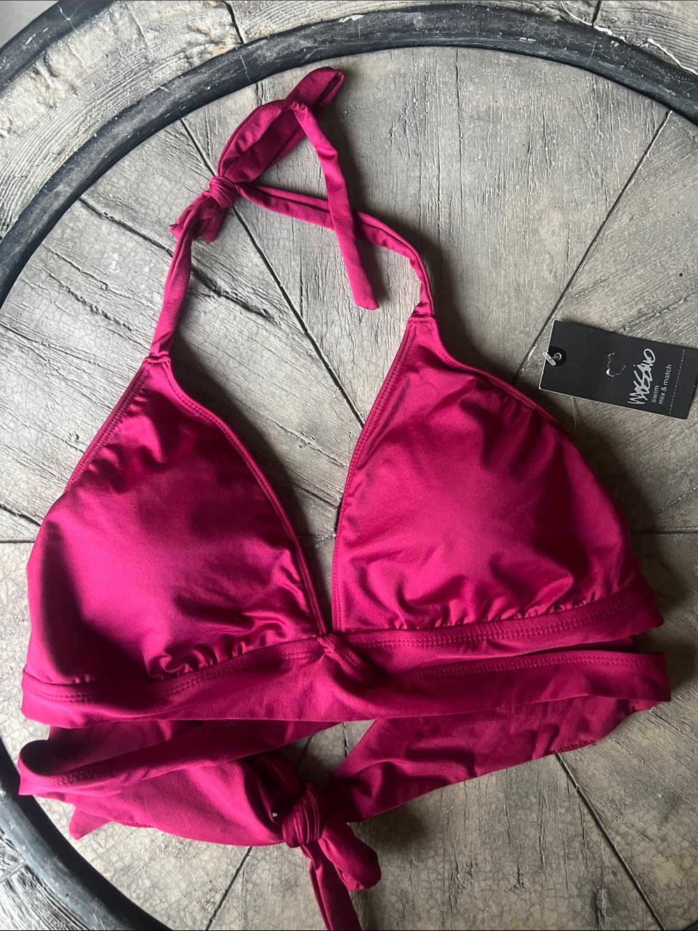 Mossimo Supply Co. Magenta Halter Bandeau Bikini Top B46
